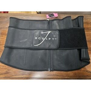 NWT J Sculpt Waist Trainer Shapewear Black 7XL Plus Size Zipper Adjustable Belt